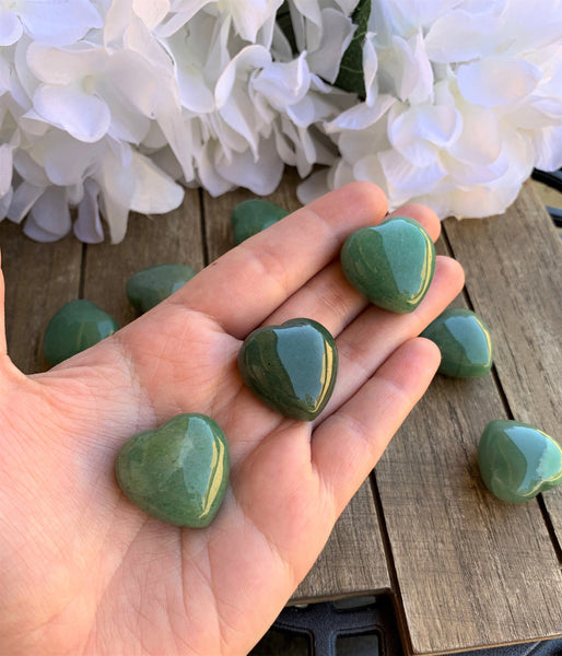 Green Aventurine Puffy Heart