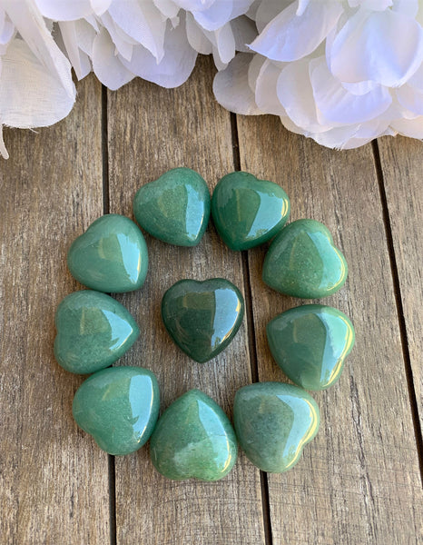 Green Aventurine Puffy Heart