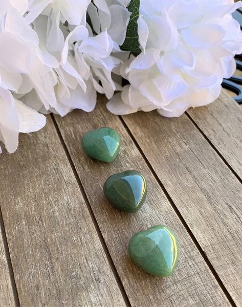 Green Aventurine Puffy Heart