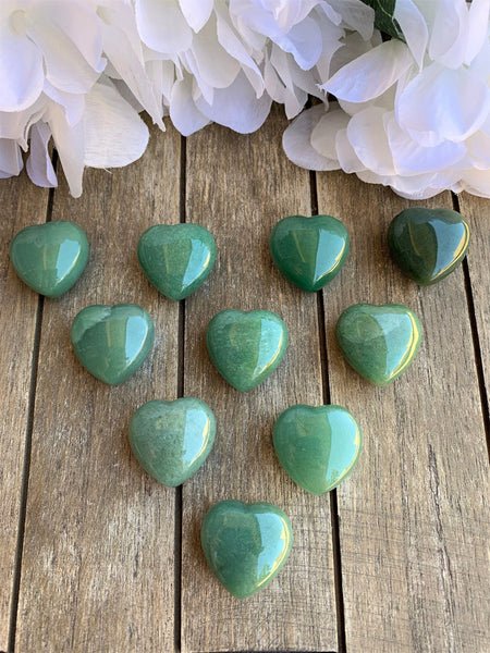 Green Aventurine Puffy Heart
