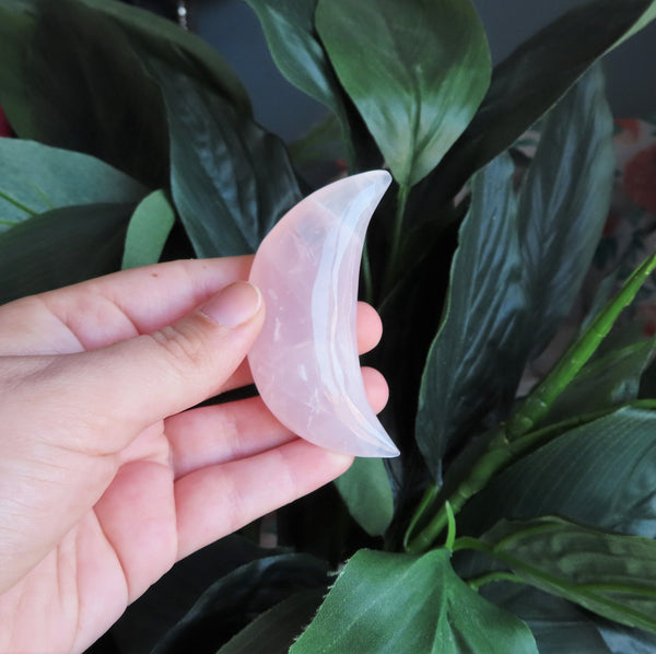 Large Rose Quartz Half Moons