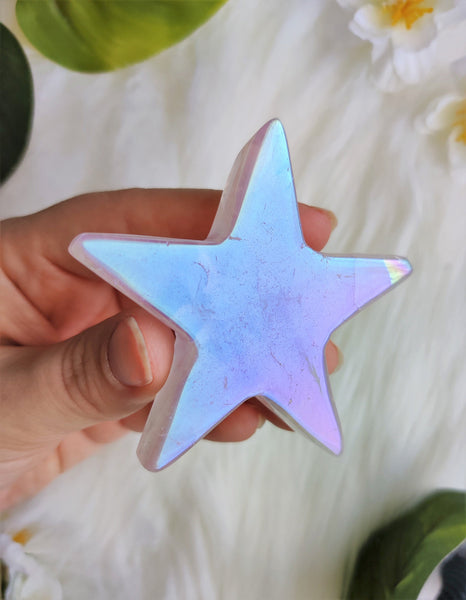 Large Aura Rose Quartz Stars