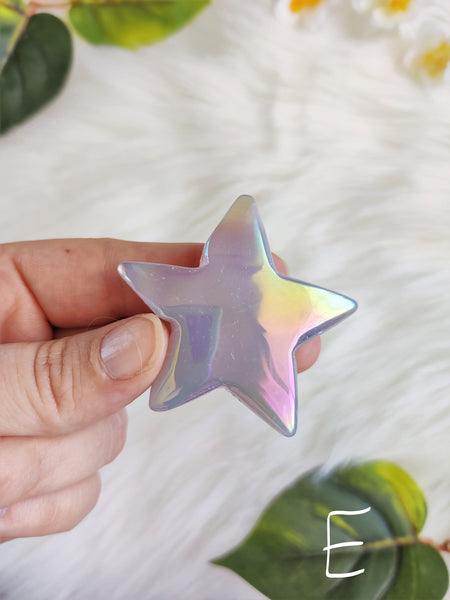 Aura Agate Star with Druzy Caves (E-H)