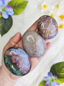 Large Ocean (Orbicular) Jasper Palm Stone