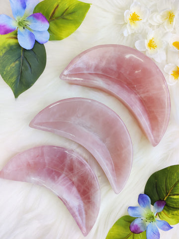 Large Rose Quartz Moon Bowl