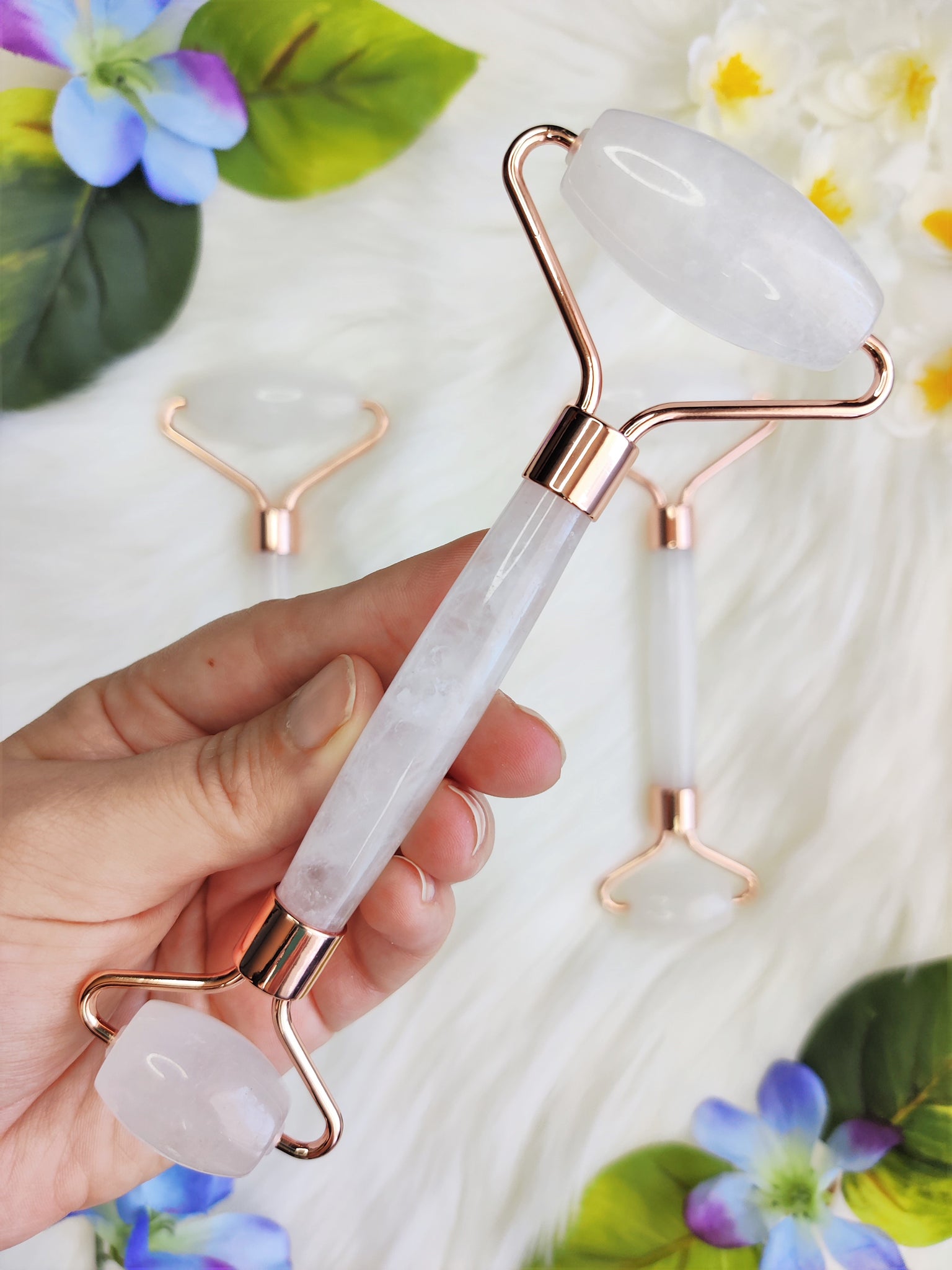 Clear Quartz Gua Sha Roller