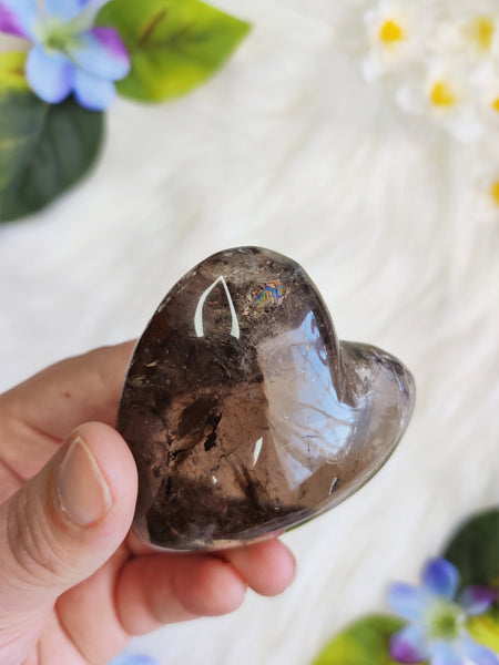 Dark Smokey Quartz Heart