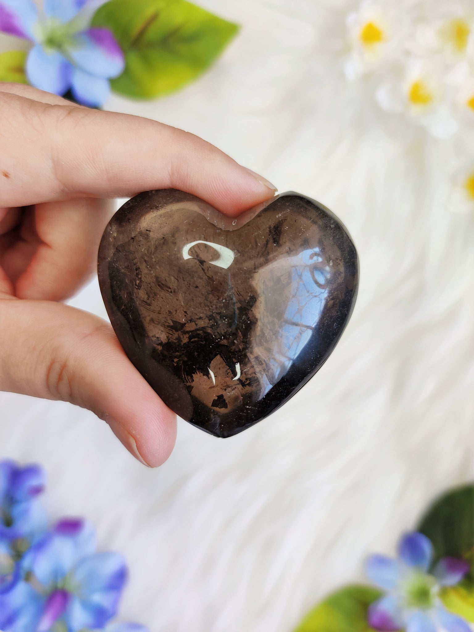 Dark Smokey Quartz Heart