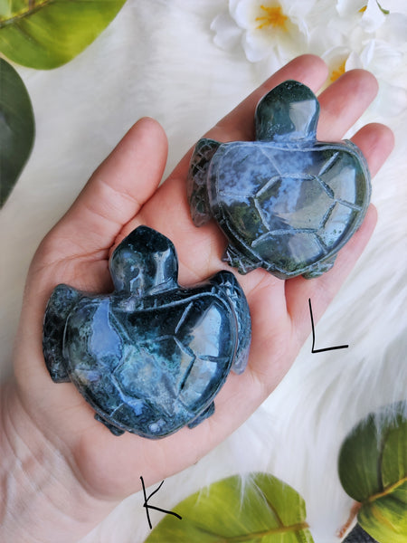 Moss Agate Turtles