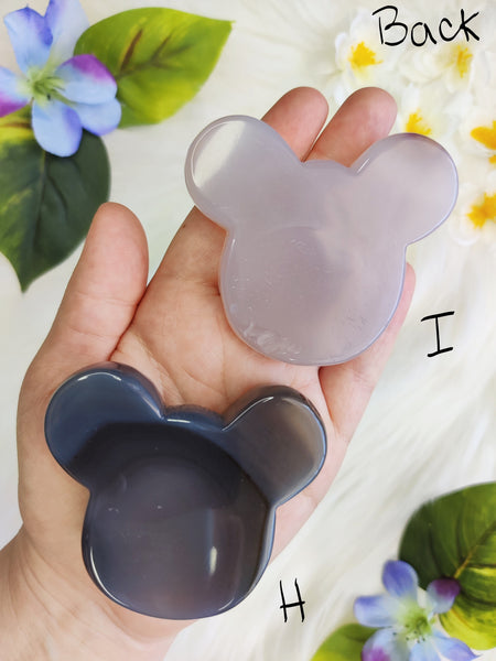 Agate Mickey Mouse Silhouette with Druzy