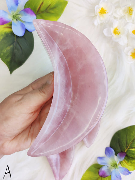 Large Rose Quartz Moon Bowl