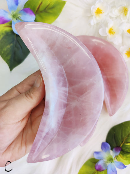 Large Rose Quartz Moon Bowl