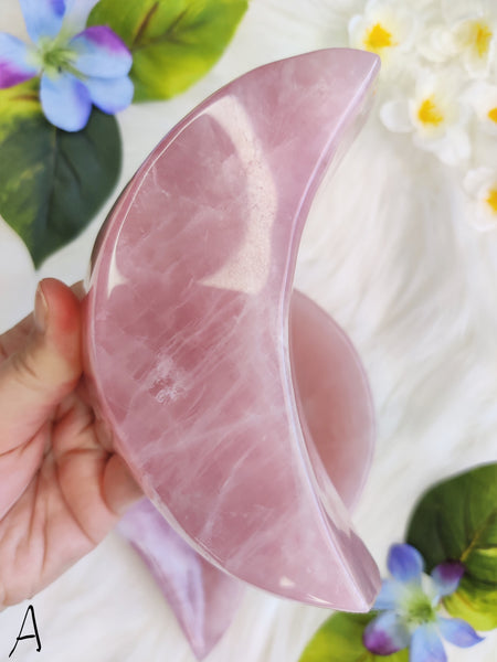 Large Rose Quartz Moon Bowl