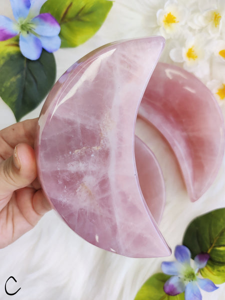 Large Rose Quartz Moon Bowl