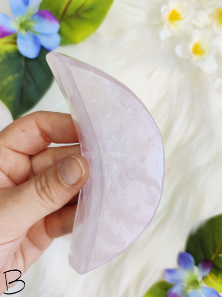 Small Light Rose Quartz Moon Bowl