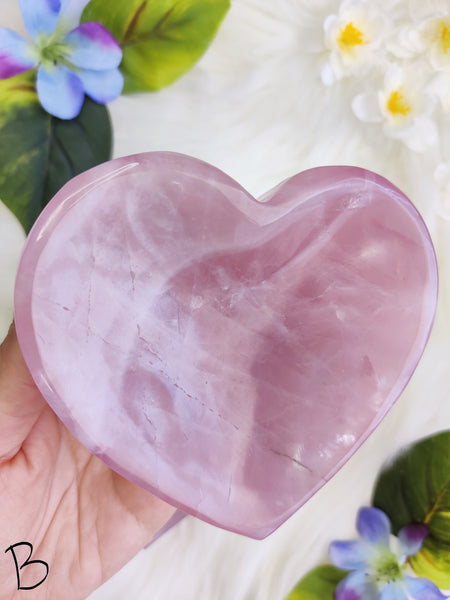 Large Rose Quartz Heart Bowl