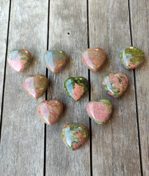 Unakite Puffy Heart