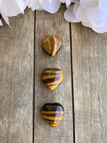 Tiger Eye Puffy Heart