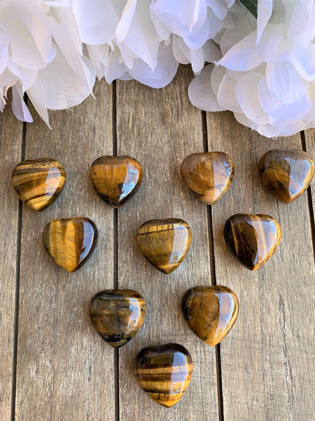 Tiger Eye Puffy Heart