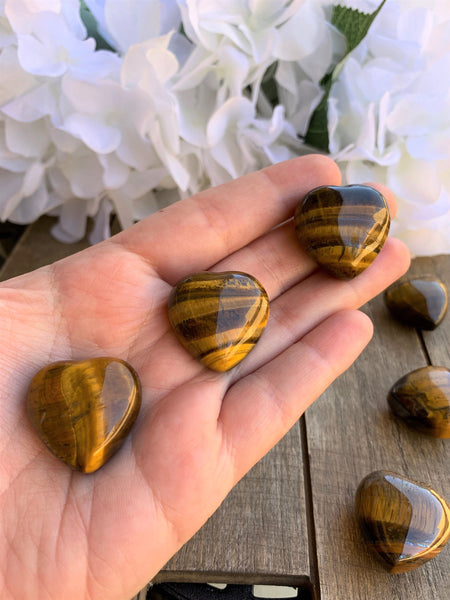 Tiger Eye Puffy Heart