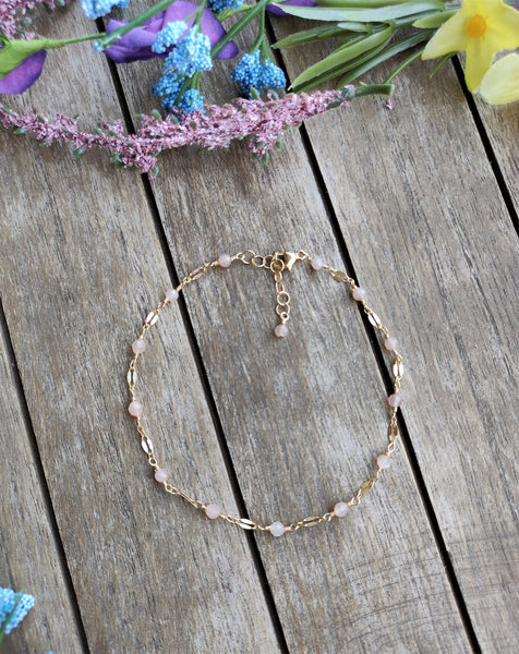 4mm Sunstone 14k gold fill Bracelet/Anklet