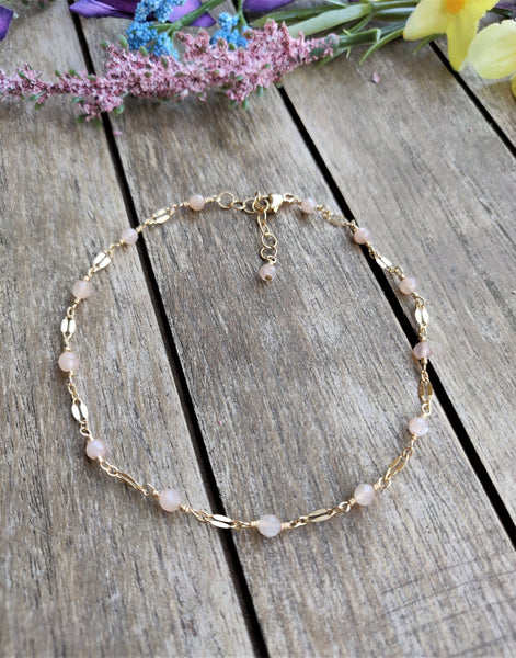 4mm Sunstone 14k gold fill Bracelet/Anklet