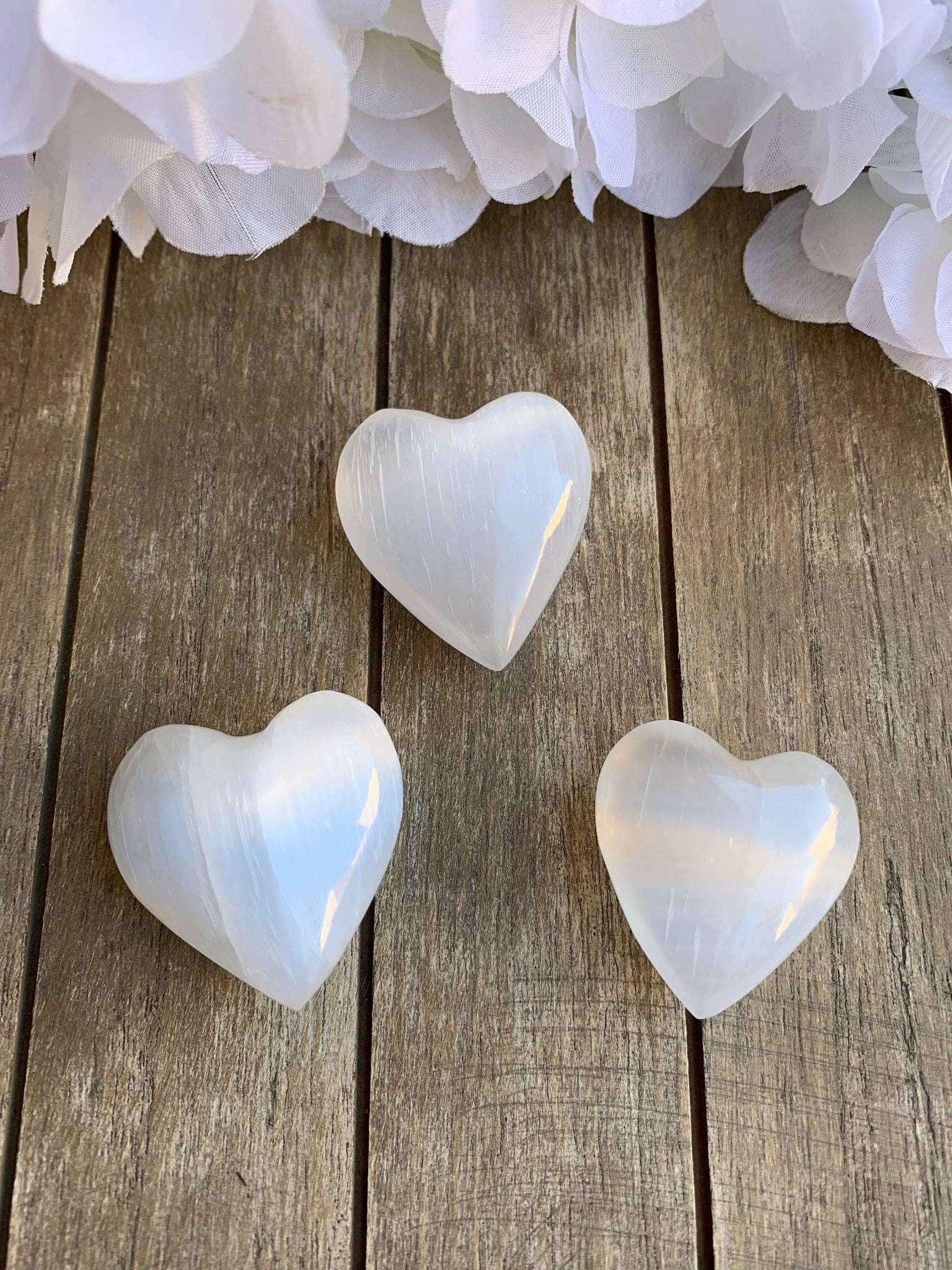 Selenite Hearts