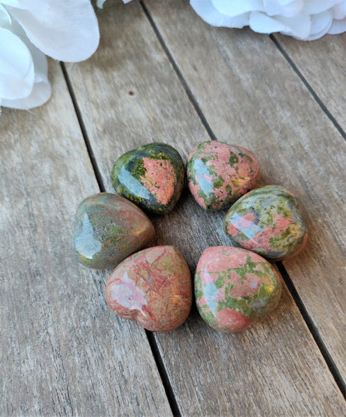 Unakite Puffy Heart