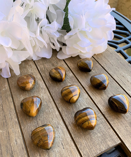 Tiger Eye Puffy Heart