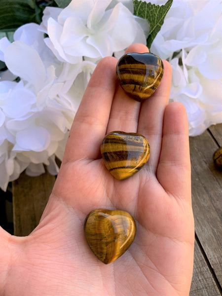 Tiger Eye Puffy Heart