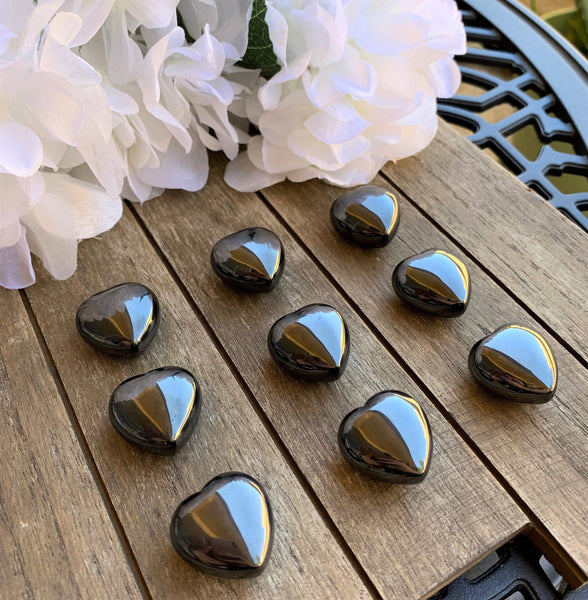 Hematite Puffy Heart