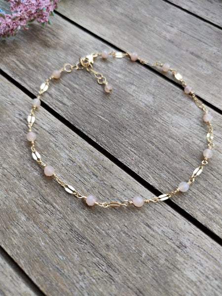 4mm Sunstone 14k gold fill Bracelet/Anklet