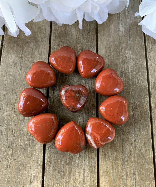 Red Jasper Puffy Heart