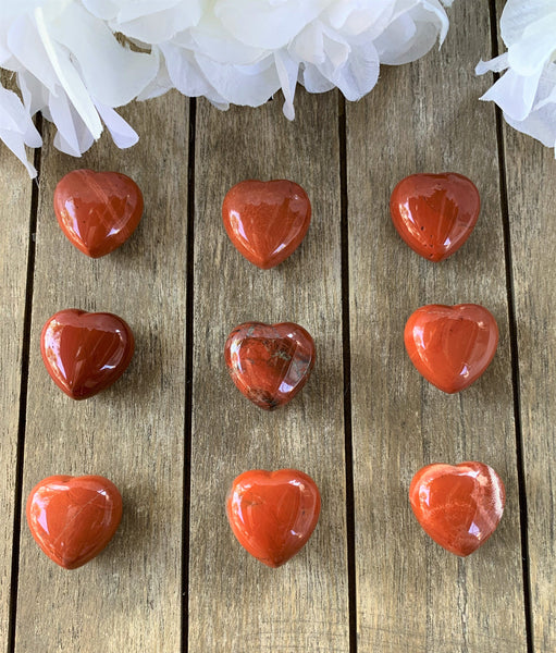 Red Jasper Puffy Heart