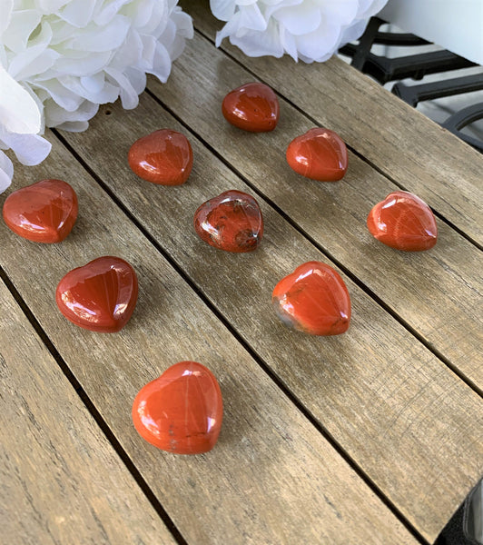 Red Jasper Puffy Heart