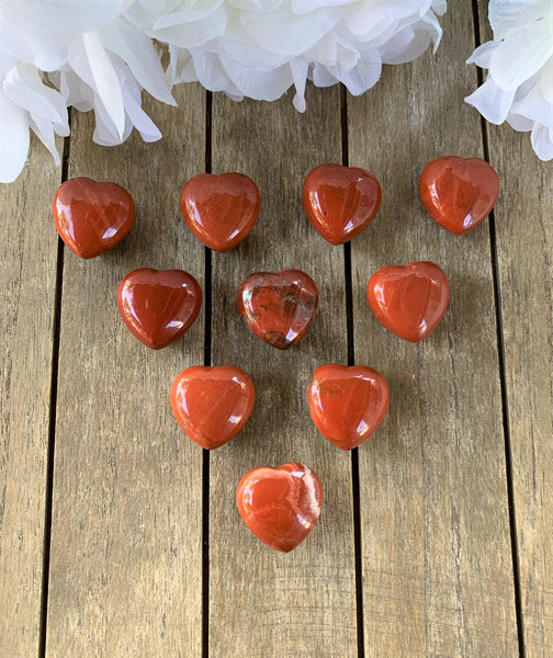 Red Jasper Puffy Heart