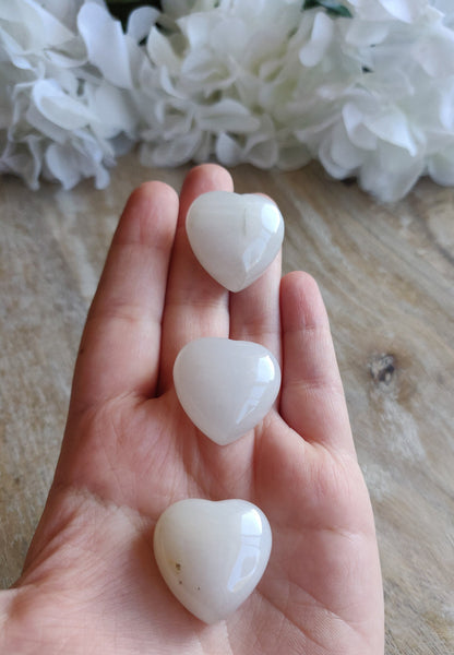 Snow Quartz Puffy Heart