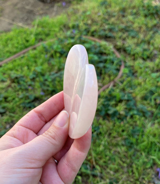 Rose Quartz Heart Shaped Gua Sha Tool