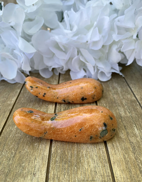 Orange Calcite Curved Massage Wand