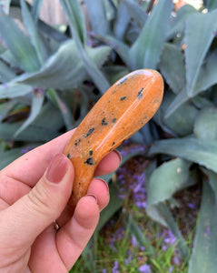 Orange Calcite Curved Massage Wand