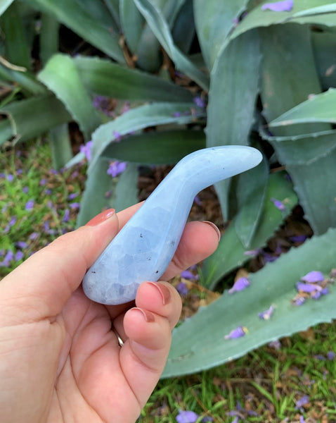 Blue Calcite Curved Massage Wand