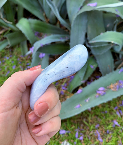 Blue Calcite Curved Massage Wand