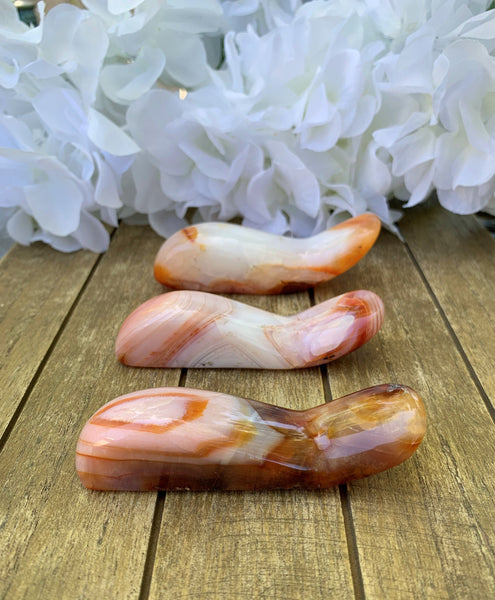 Carnelian Curved Massage Wand