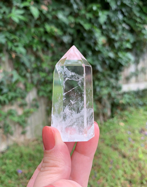 Chipped Point & Bottom- Medium Clear Quartz Healing Point #1