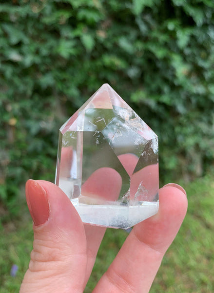 Chipped Point w/ Rainbow - Medium Clear Quartz Healing Point #3