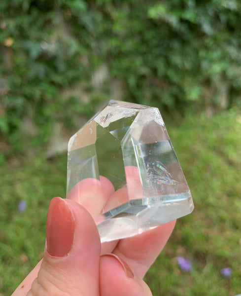 Chipped Point w/ Rainbow - Medium Clear Quartz Healing Point #3