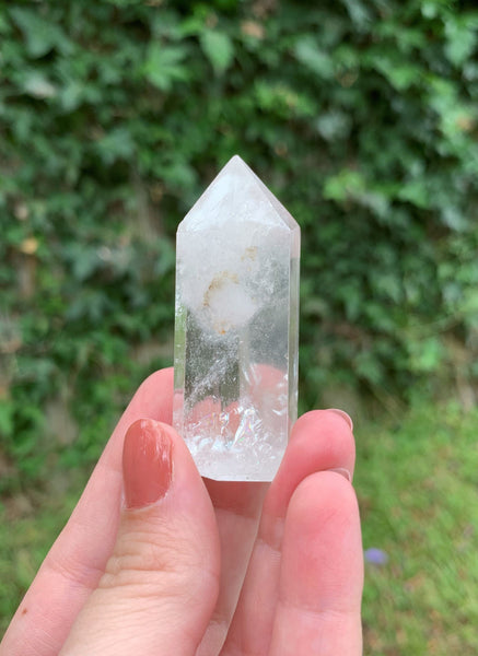 Chipped Point w/ Rainbow- Small Clear Quartz Healing Point #5