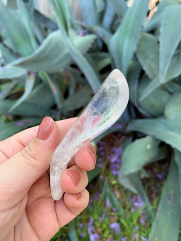 Clear Quartz Curved Massage Wand