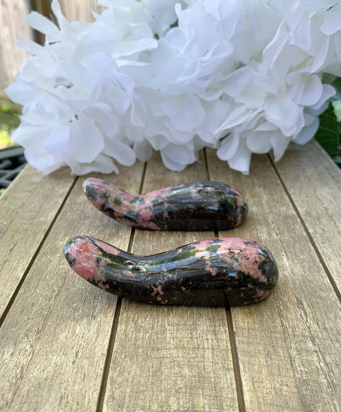 Rhodonite Curved Massage Wand