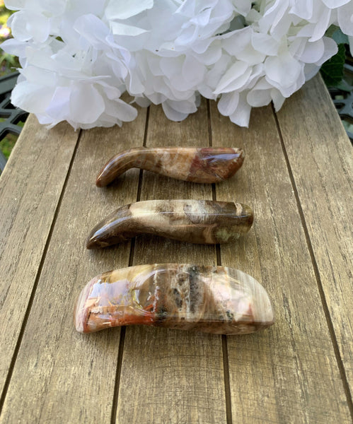 Petrified Wood Curved Massage Wand